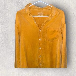 Tommy Bahama Mustard Yellow Distressed Button-Up Shirt